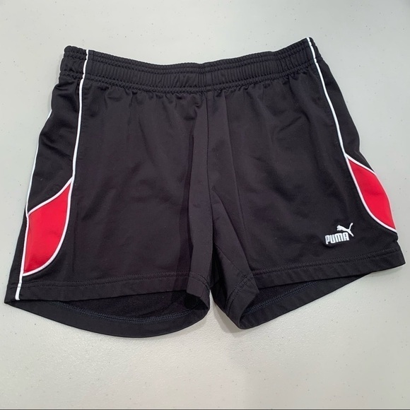 Puma Running Shorts Junior Girls Size Large Black Drawstring Hidden Pocket - Picture 1 of 9